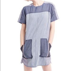 Rebecca Taylor Rail Road Two Tone Denim Dress